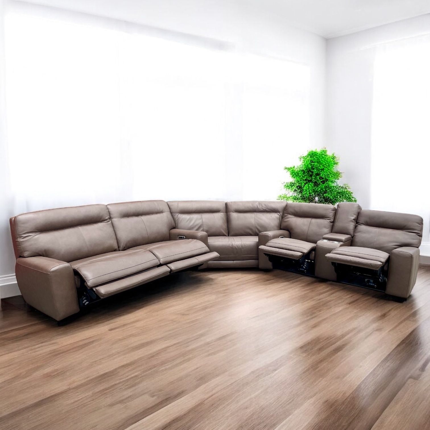 🏷CLEARANCE | COSTCO Atlas 3-piece Leather Power Reclining Sectional with Power Headrests 💥