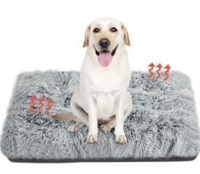 Big Ant Dog Bed, Comfort Fluffy Plush Dog Crate Mat, Washable Dog Crate Pad Dog Beds for Dogs and Cats, Anti-Slip Dog Crate Bed for Sleeping, Pet Crat