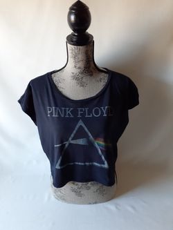 Pink Floyd women's black sleeveless crop top size S