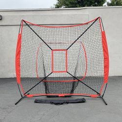 New in Box $55 Baseball Softball Practice Net Hitting Batting Pitching Training Set w/ Carry Bag