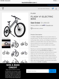 Touch of modern store electric mountain bike