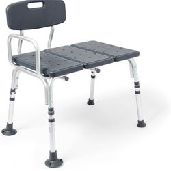 Tub Transfer Bench, Shower Chair for Seniors is Adjustable, Gray