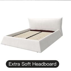 New King Size Padded Bed Platform Frame And Headboard