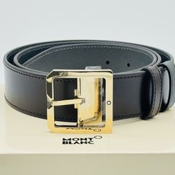 MONTBLANC BROWN / GRAY LEATHER REVERSIBLE 40MM GOLDEN BELT NEW 100% GENUINE $595