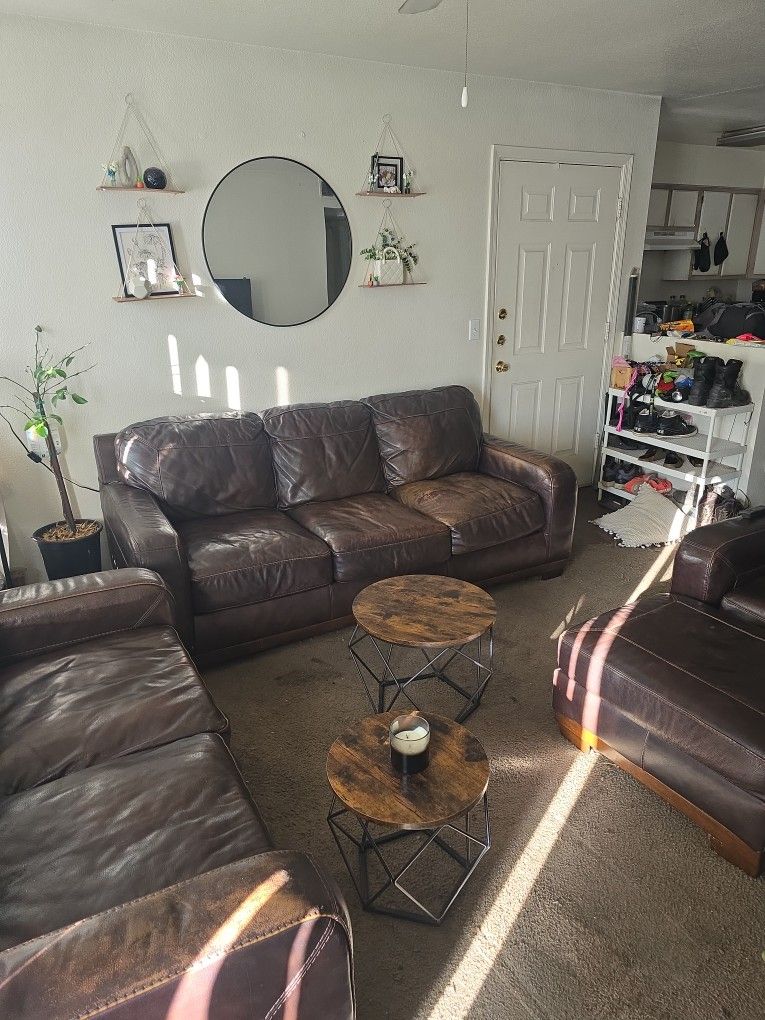 Ashley Leather Furniture Set Tables And Stand