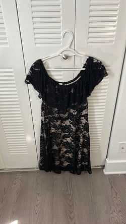 Cream X-Large black over the shoulder dress