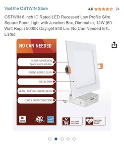Square Panel Light with Junction Box