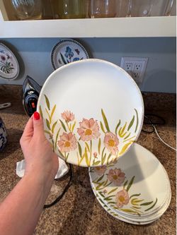 Six floral plates