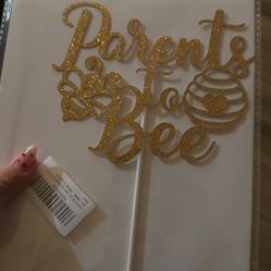Cake Topper, Baby Shower, Gender Reveal , Bee Theme 