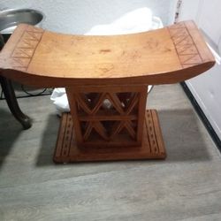 African Hand Carved Wooden Stool