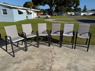 Set of 6 Outdoor Patio Bar Chairs