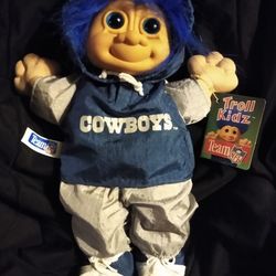 Vintage Troll Kids Cowboy Fan Doll
