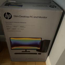 Hp Slim Desktop Pc And Monitor 