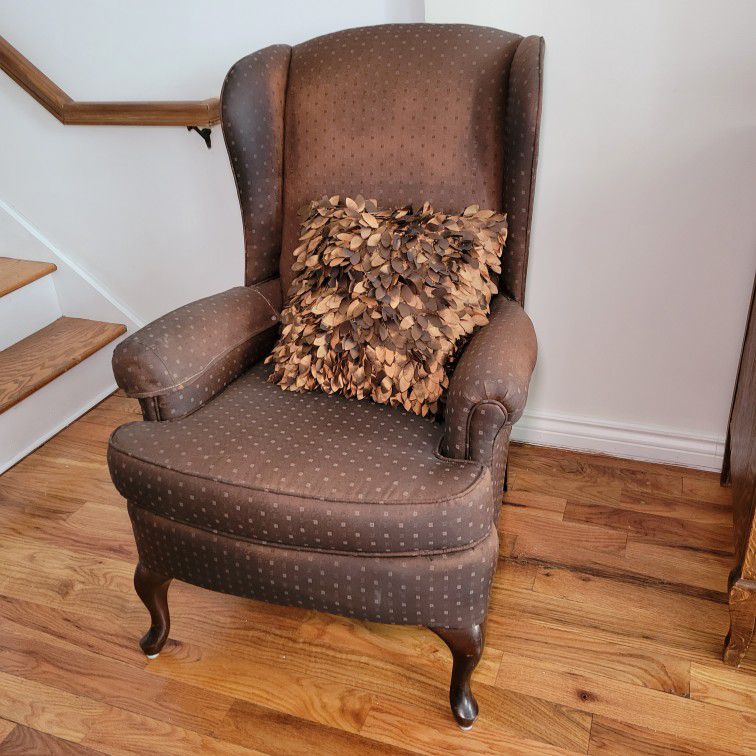 Queen Anne  Wingback Chair 