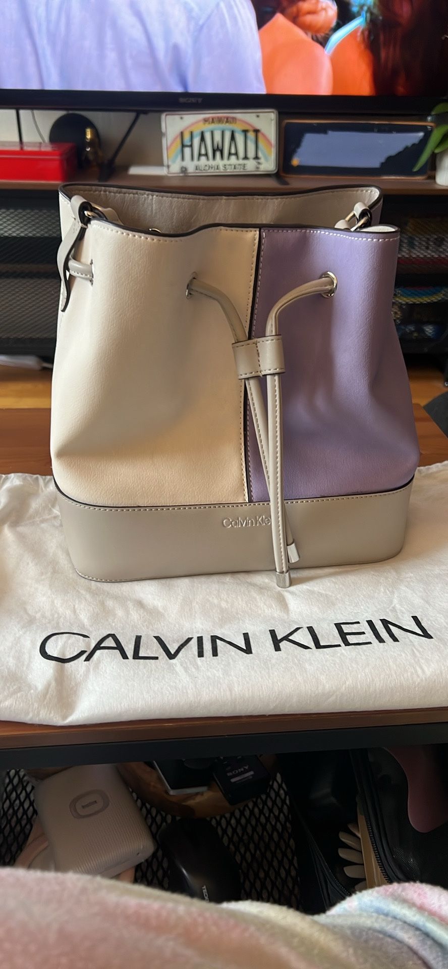 Calvin Klein Purse Purple White Gray