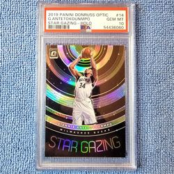 Giannis Antetokounmpo 2019 Donruss Optic Star Gazing Holo #14 PSA 10