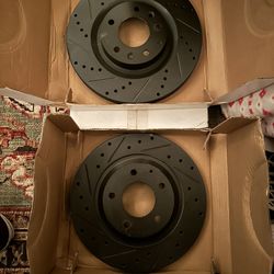 Mazda Brake Kit Ceramic Brakes Drilled and Slotted Rotors and Brake Pads