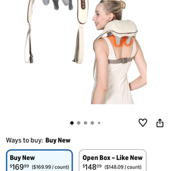 Brand new KppeX 4D Deep Cordless Neck Massager Pillow, Leg and Back Pain Relief Tissue Kneading, Shiatsu and Shoulder Massage,Gifts for Men or Women-L