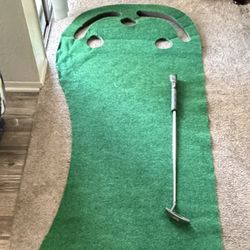 Golf Putting Green With Putter