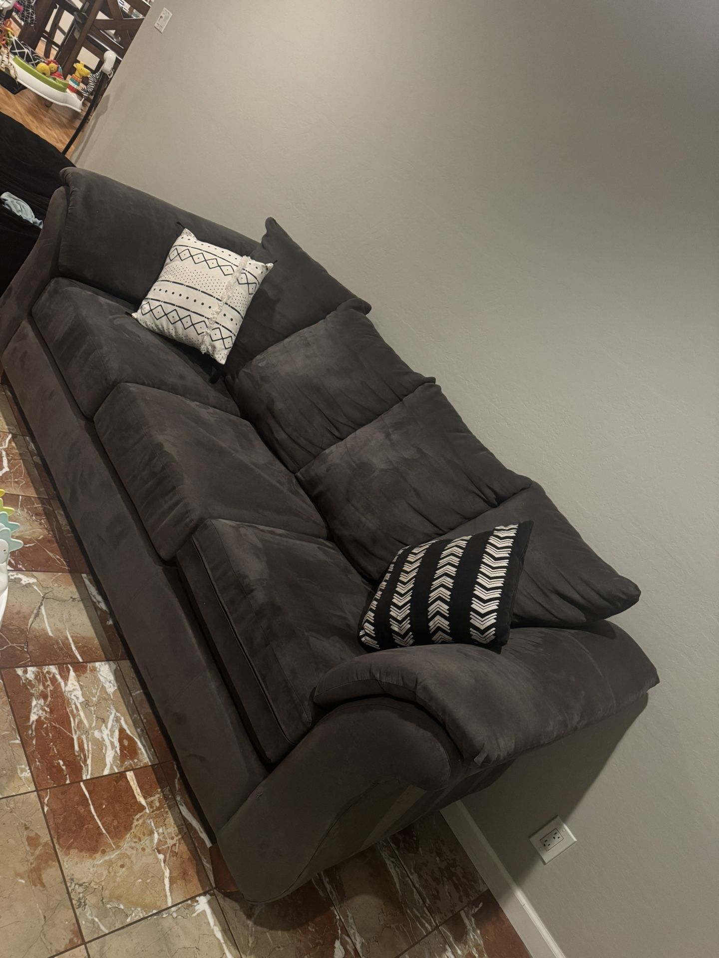 Comfortable Gray Sofa – Minor Pet Wear