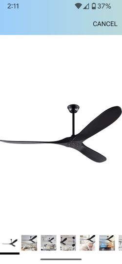 72 inch Modern Ceiling Fan, Wood Blades, Remote Control, Indoor Outdoor