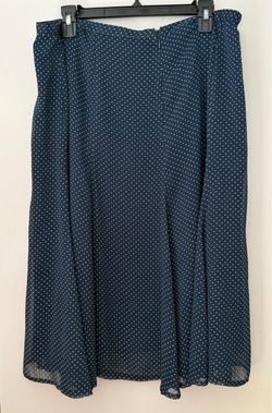 Navy Blue Polka Dot Skirt , Size Large
