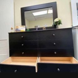 Black Dresser With Mirror New $359