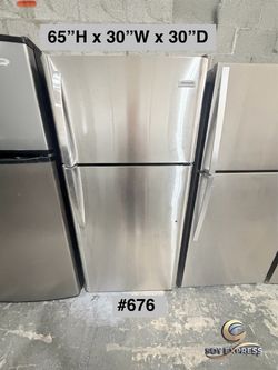Frigidaire Stainless Steel Top-Freezer Refrigerator 30”W (#676) SEE PRICE DESCRIPTION