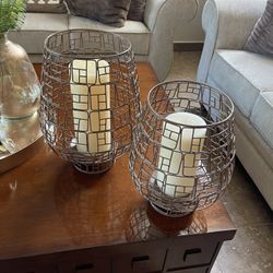 Metal Candle Holder , $20 For Both, Candles Not Included ( Price Is Firm) 