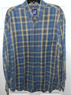 VTG GAP Cotton 1980s Flannel Lumberjack Button Long Sleeve Shirt Mens Size XL