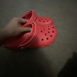 Red Crocs Size 5
