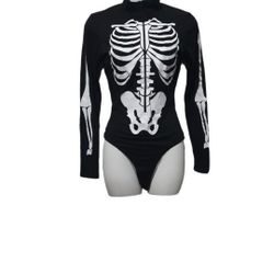 Sexy Skeleton  Bodysuit  Woman's Halloween Costume (Size Small) 