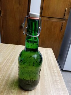 Rare Vintage Green Grolsch Bottle with Porcelain Swing Top