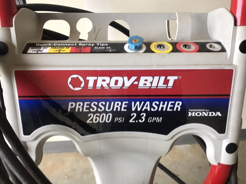 Troy Bilt GCV 160 Gas Honda Engine Pressure Washer 2600 PSI 2.3 GPM for