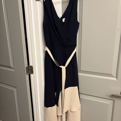Harper Rose Navy & Crème Dress, Size 14