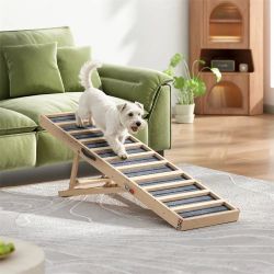 Wooden Folding Dog Ramp Portable Pet Ramp with Non-Slip Carpet for Car SUV Truck, 38 in., NEW