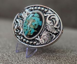 New beautiful unique turquoise color stone belt buckle SHIPPING AVAILABLE