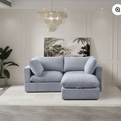 Light Grey Cloud Couch Sectional FREE 🚚 3 Piece Set 