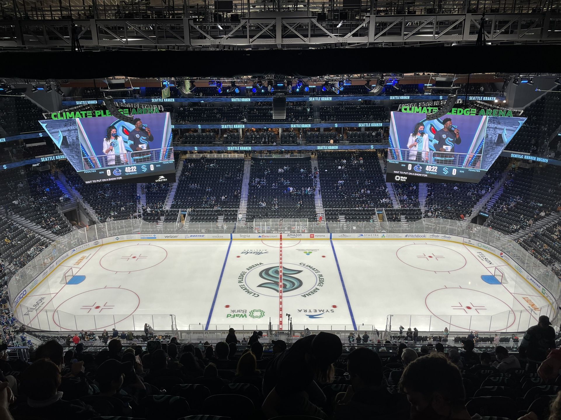 Center Ice- Seattle Kraken vs Anaheim Ducks at Climate Pledge Arena 11/27/2024