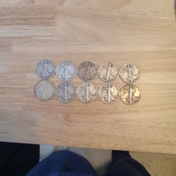 10 Walking  HALF Dollars