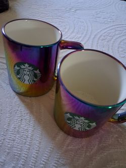 Starbucks Iridescent Rainbow Mugs – Set of 2