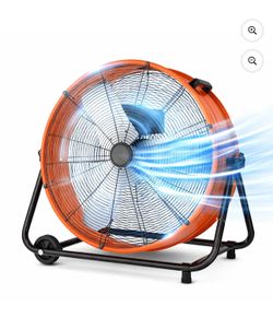 24inch Industrial Drum Fan -5600 CFM Heavy Duty Barrel Floor Shop Fans - 3 Speed for Patios, Warehouses & Commercial Use