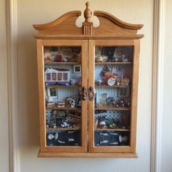 Rare CUSTOM AMAZING Curio Case Filled With Huge Collection of Rare Vintage Miniature Toys & Nick-Knacks 23 In X 16 In Nice!