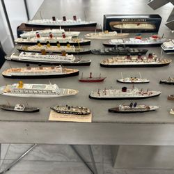 UNIQUE-Vintage collection of 30 wooden, metal and porcelain Boats/ships… selling entire collection- $450