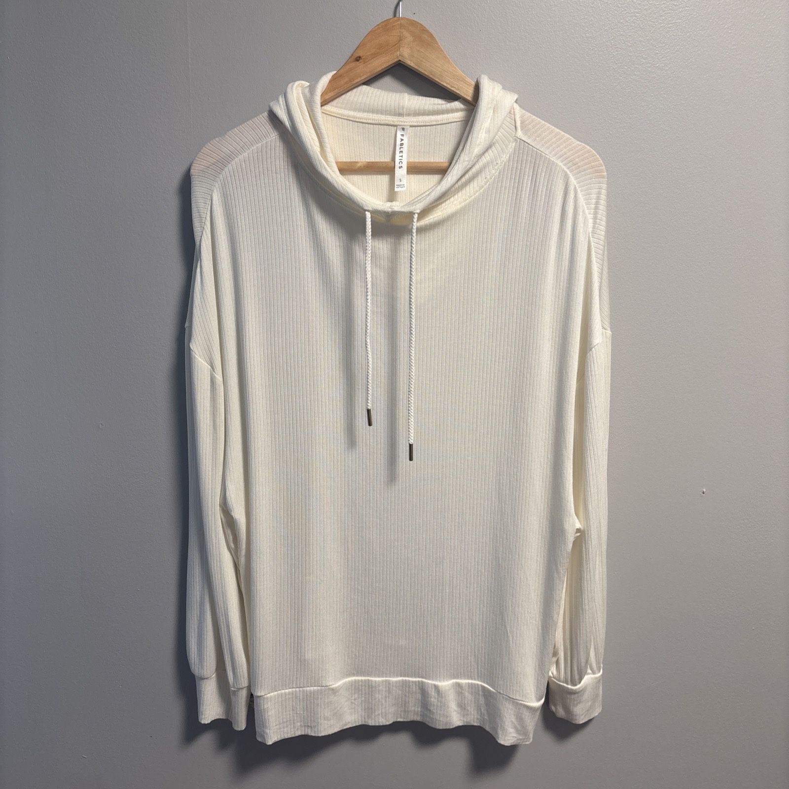 FABLETICS Women’s Lightweight Hoodie Long Sleeve Size Small Ivory Stretch