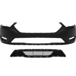 Front Bumper Cover with Lower Grille Grill Kit Fit for 2015 2016 2017 2018 2019 Ford Taurus