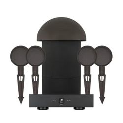 Sonance - PATIO4.1 W/ UA 2-125 AMP - Patio Series 4.1-Ch. Outdoor Speaker System with 2-Ch. Amplifier (Each) - Brown/Black