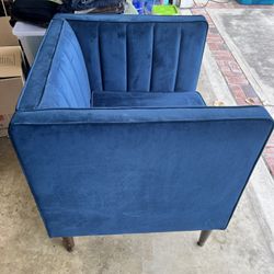 Blue Velvet Armchair