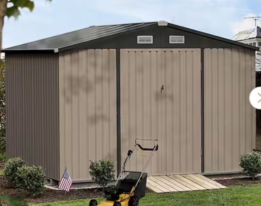 10 ft. W x 8 ft. D Metal Storage Shed for Garden and Backyard
