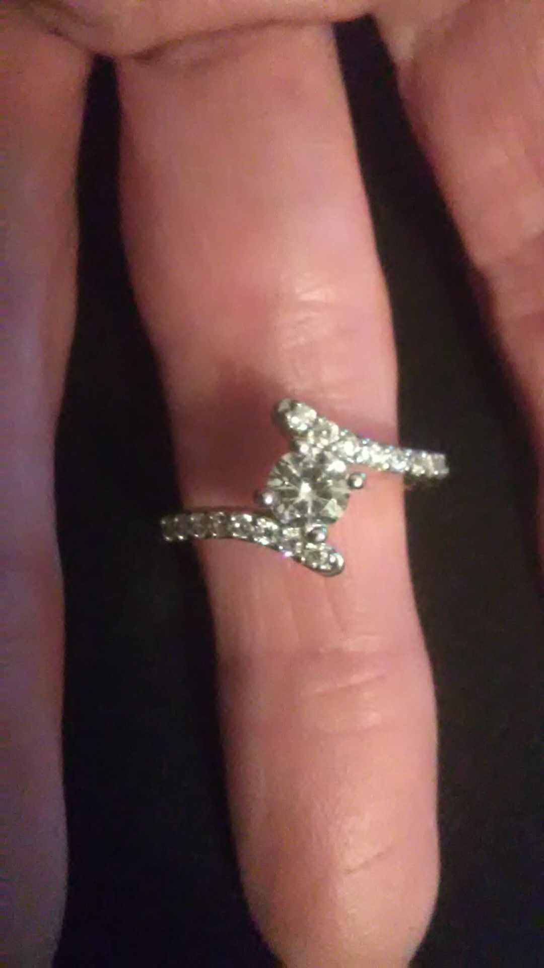 Size 6 white sapphire , he think he wet gold over 925 Sterling engagement/wedding ring